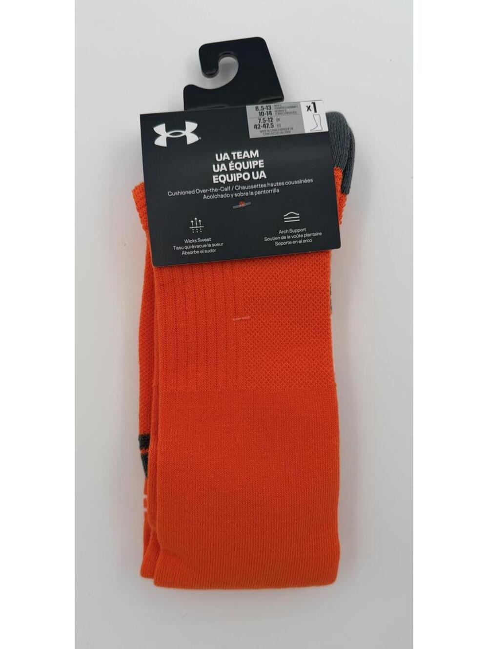 Under Armour UA Team 1386253 Team OTC Socks Large Orange